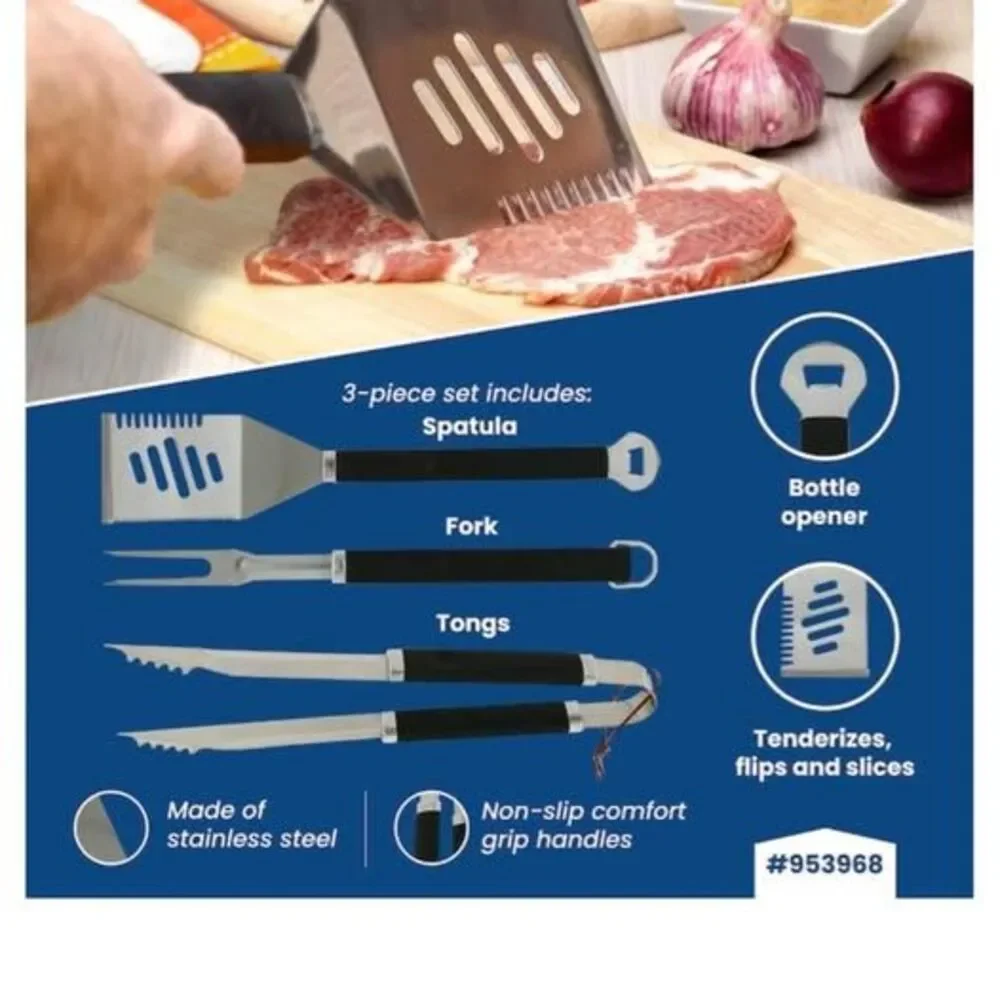 Blue Rhino 3 pc grill tool set